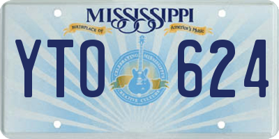 MS license plate YTO624