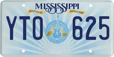 MS license plate YTO625