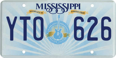 MS license plate YTO626