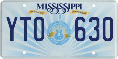 MS license plate YTO630