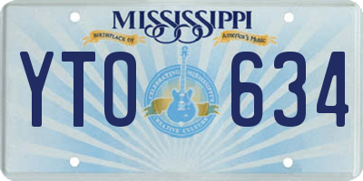 MS license plate YTO634