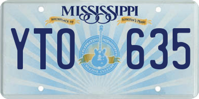 MS license plate YTO635