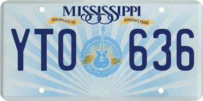 MS license plate YTO636