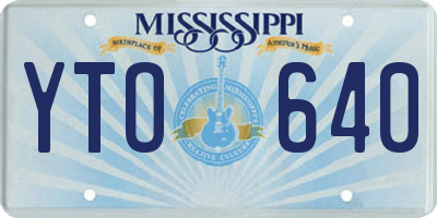 MS license plate YTO640