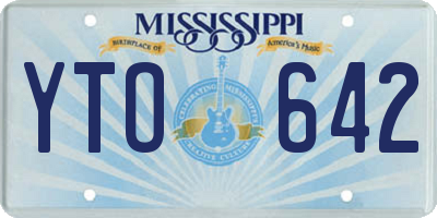 MS license plate YTO642
