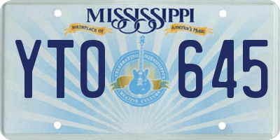 MS license plate YTO645