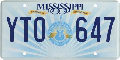 MS license plate YTO647