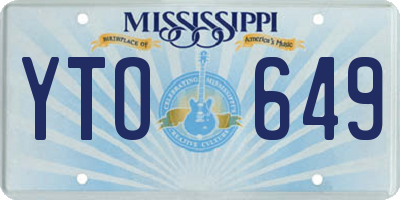 MS license plate YTO649