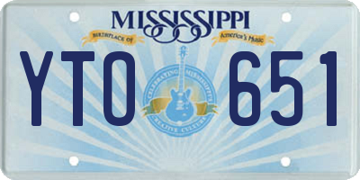 MS license plate YTO651