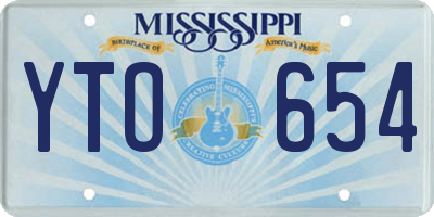 MS license plate YTO654