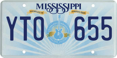MS license plate YTO655