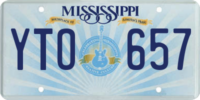 MS license plate YTO657