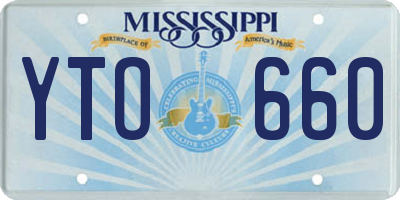 MS license plate YTO660