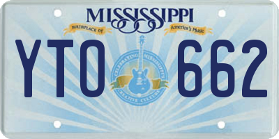 MS license plate YTO662