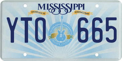MS license plate YTO665