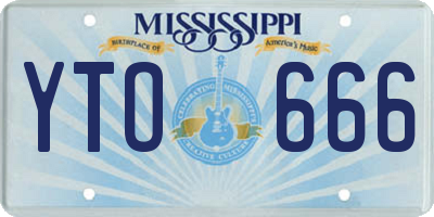 MS license plate YTO666