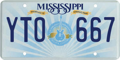 MS license plate YTO667