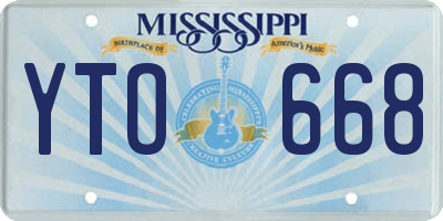 MS license plate YTO668