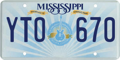 MS license plate YTO670