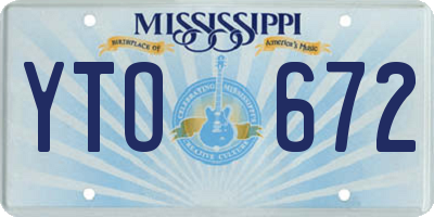 MS license plate YTO672