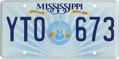 MS license plate YTO673