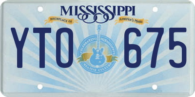 MS license plate YTO675