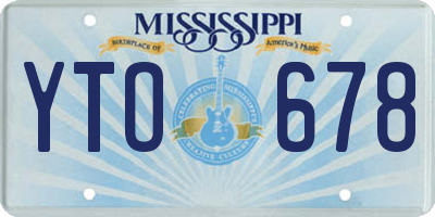 MS license plate YTO678