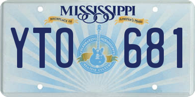 MS license plate YTO681