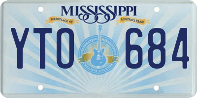 MS license plate YTO684