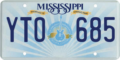 MS license plate YTO685