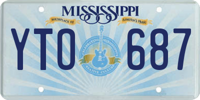 MS license plate YTO687
