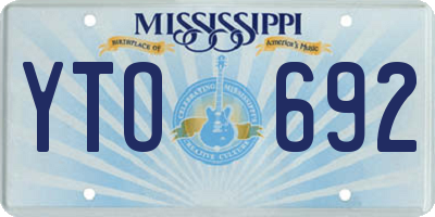 MS license plate YTO692