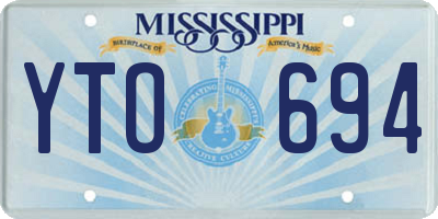 MS license plate YTO694