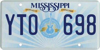 MS license plate YTO698