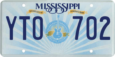 MS license plate YTO702