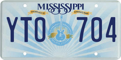 MS license plate YTO704
