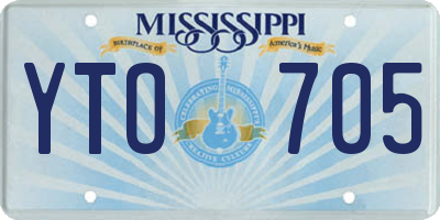 MS license plate YTO705