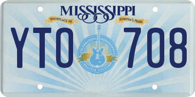 MS license plate YTO708