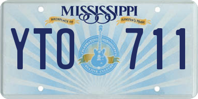 MS license plate YTO711