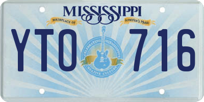 MS license plate YTO716