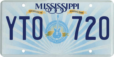 MS license plate YTO720
