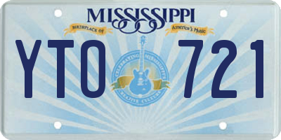 MS license plate YTO721