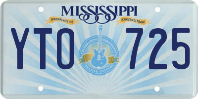 MS license plate YTO725