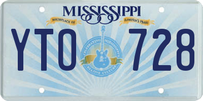 MS license plate YTO728