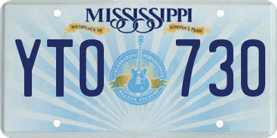 MS license plate YTO730