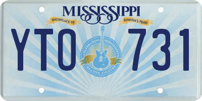 MS license plate YTO731