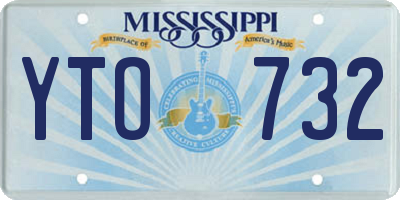MS license plate YTO732