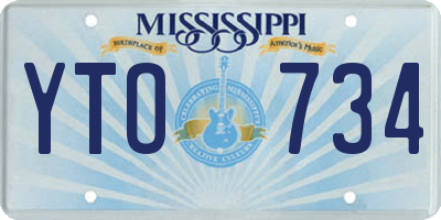MS license plate YTO734