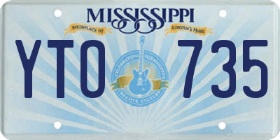 MS license plate YTO735