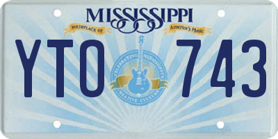 MS license plate YTO743